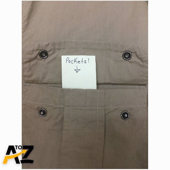 Adolfo Sport Mens Shirt Size M Tan Long Sleeves Collared Button Down Front Pocke - Picture 4 of 13
